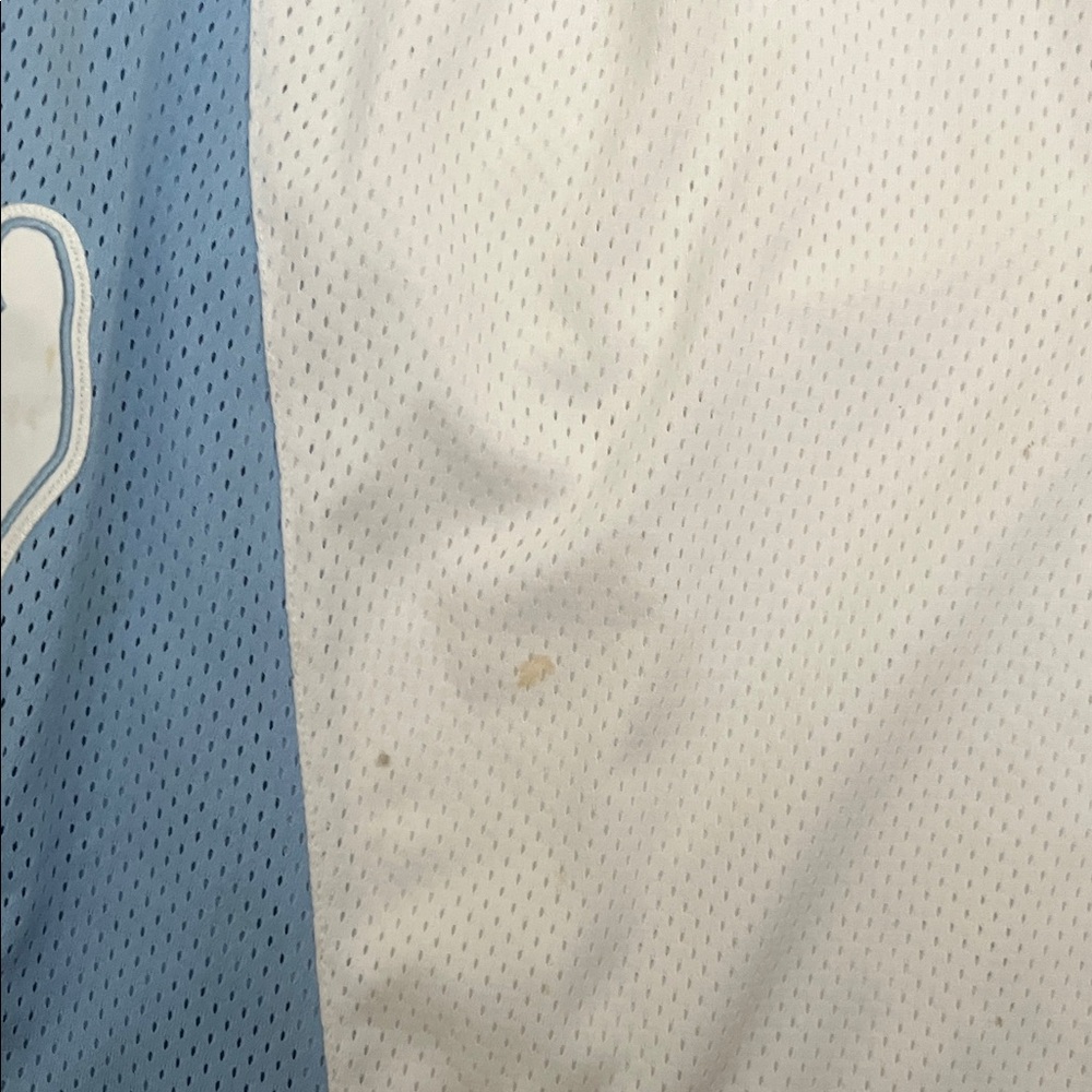 Men's White and Baby Blue North Carolina College Shorts - Picture 5 of 7